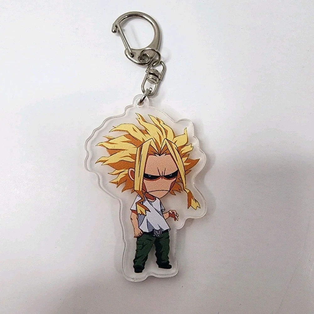 Set of 7 My Hero Academia Anime Acrylic Keychain Keyring Clips Clear Backs